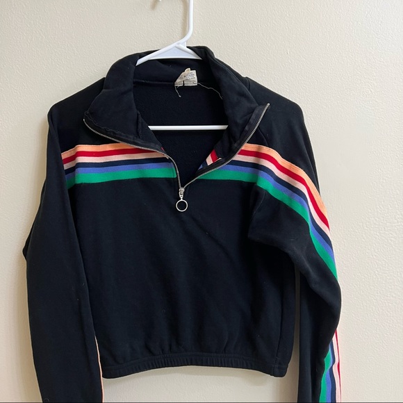 Tilly’s Color Striped Cropped Sweater - Picture 1 of 5